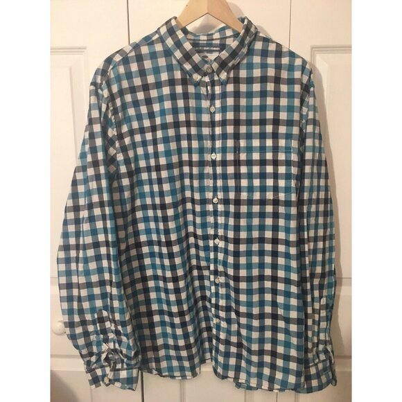 Old Navy The Classic Shirt Mens Sz XXL Blue/black Plaid - Picture 1 of 5